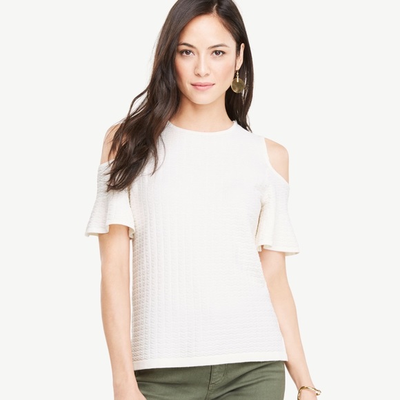 Ann Taylor Tops - 🎉Ann Taylor stitched cold shoulder sweater top